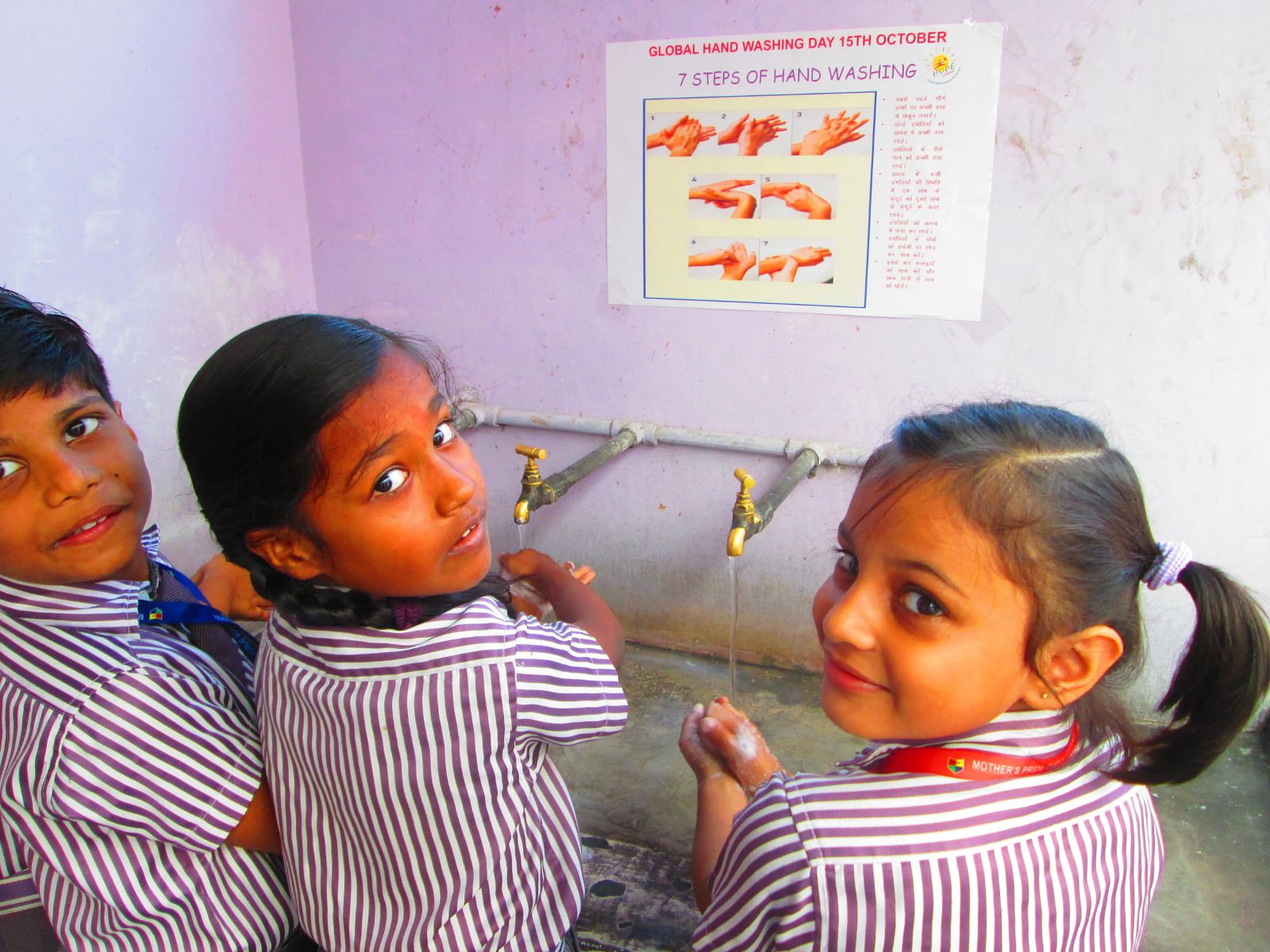 Students Practising Handwashing