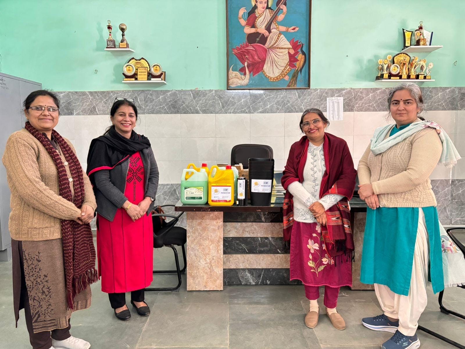 Toiletries distribution in Govt. school