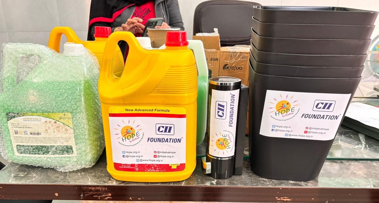 Toiletries distribution in Govt. schools